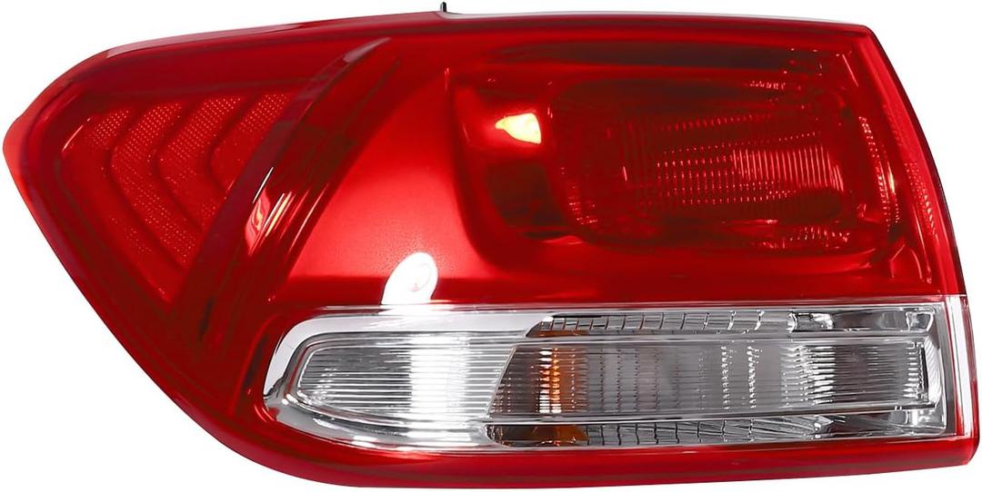 Halogen Tail Light Assembly for KIA Sorento 2016 2017 2018 Left Driver Side Rear Outer Tail Lamp Replacement Clear & Red Lens 92401C6000 (Left Driver Side)