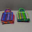12 Mini Mercado Bags For Fiesta Mexicana Party Favors & Mexican Papel Picado Gift Tags (Multicolor)