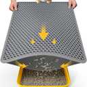 Cat Litter Mat - 23.2'' x 14.6'' Small Litter Trapping Mat, Easy to Clean Litter Box Mat, Waterproof, Urine-Proof, Non-Slip Kitty Litter Mats for Floor, Grey (23.2 x 14.6 Inch)