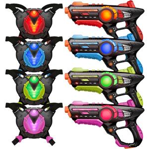 ZIFFY Laser Tag Guns Set with 4 Vests,Real-time Data SYNC Infrared,Multi Player Lazer Tag Shooting Game for Kids Adults Indoor Outdoor Family Games,Group Activity,Birthday Gift for boys Ages 8+