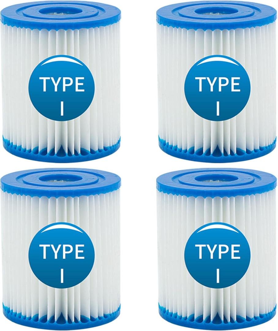 Type I Pool Filter Cartridge, High-Efficiency Filter Elements, 330 Gallon Pump Filter Cartridge for Pool Cleaning (4 Pcs)