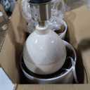 Set of 2 Ceramic Table Lamp for Bedroom, Small Table Lamp White Farmhouse Rustic Lamp Set Bedside Table Lamps for Nightstand Side Table Lamps for Living Room, 13.7IN