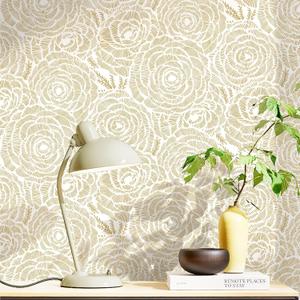 CiCiwind 197 in X 16 in Wallpaper Peel and Stick Wallpaper White and Yellow Floral Contact Paper for Cabinets Removable Self Adhesive Wall Paper Vintage Bathroom Decoral Papel Tapiz para Pared