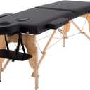 BestMassage Massage Bed Portable Massage Table 24 Inch Wide Lash Bed Height Adjustable 2 Folding Spa Table with Non-Woven Bag for Spa Footmassage Facial CareSpa Tattoo, Black 