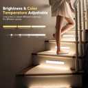 Rossetta Under Cabinet Lights, 78 LED Lights Battery Operated Motion Sensor Light Indoor, Wireless Rechargeable Dimmable Closet Lights Under Cabinet Lighting for Kitchen Closet Stairs Hallway (10.8inch, Bright White)