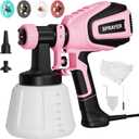 Paint Sprayer, 700W HVLP Paint Spray Gun with Cleaning & Blowing Joints, 4 Nozzles and 3 Patterns, Easy to Clean, for Furniture, Cabinets, Fence, Walls, Door, Garden Chairs etc. VF803 Pink