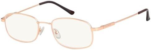 Eyekepper UV Protection Progressive Reading Glasses 3 Levels Multifocus Readers Men Women Bendable Memory Frame (Gold, +2.50)