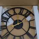 Large Wall Clock for Living Room Decor - Wall Clock for Kitchen - 16 inch Big Wall Clock Decorative - Metal Wall Art - Analog Large Clock for Bedroom, Home, Kitchen, Office, Wall Decor (Black)