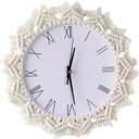 Wall Mounted Silent Clock Wall Hanging Non-Ticking Quartz Clock Home Ornament for Living Room Studio School (Round Roman)