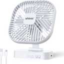 Shinic 5" Battery Operated Fan, AA Battery Magnetic Fan, Ultra-Quiet Desk Fan with Timer, 3 Speeds, Adjustable Tilt for Bedroom, Office, Camping,Outdoor Travel,White
