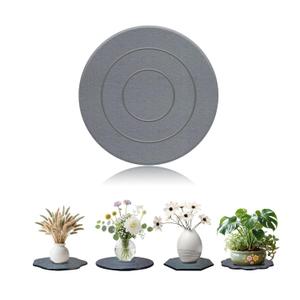 TBEECOZY Diatomaceous Earth Plant Saucer Instant Dry, 2 Pack 8 inch Super Absorbent Plant Trays for Pots, Plant Water Catcher Tray, Plant Drip & Drainage Tray for Indoor, Gray