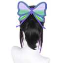 Shinobu Cosplay Wig with Butterfly Clips Cosplay Wig with Ponytail Anime Wig with Wig Cap for Theme Party, Cosplay ShowHalloween(Black & Purple)
