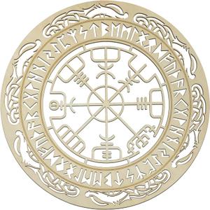 Fourth Level MFG Helm of Awe Wall Art 12" Nordic Viking Symbol,Wooden Wall Art Dcor, Vegyisir Wall Art Perfect for Nordic Art Enthusiast