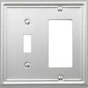 OKAWYC Toggle/Decorator Light Switch Cover Luca Metal Wall Plate, 1 Pack Brushed Nickel Gang, for Receptacle Dimmer Switch GFCI Outlet, Switch Cover Decorative Wallplate, Durable