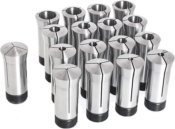 findmall 5C Collet Set 17 Piece 1/1611/16 Inch By 16Ths