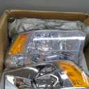 Headlights for Dodge Ram 1500 2500 3500 4500 5500 (Only Factory Quad Style Halogen) Headlamp Amber Reflector Chrome Housing 2009-2018 Front Lights