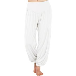 AvaCostume Women's Modal Yoga Pants Loose Harem Pants Soft Pilates Dance Joggers Lightweight Lounge Pajama Bottoms (White, L)