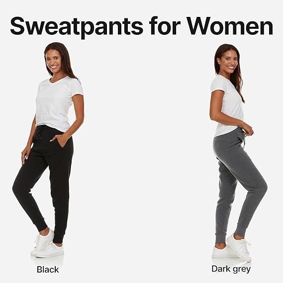 BottomLine 2 Pack Sweatpants Women, Comfortable Womens Sweatpants, Fleece Womens Joggers(Small, Combo 1)