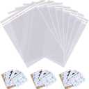 14x20 inches Large Clear Resealable Cellophane Bags for Packaging Products 100ct Self-sealing Gift Bags Self Adhesive Plastic Bags for Gifts,Clothes, Small Business, Thank you Stickers