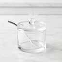 Sugar Bowl with Lid & Spoon, 8 Oz Acrylic Container Dishwasher Safe & Airtight, Perfect for Coffee, Tea, Cereal, and Kitchen Countertop Storage - Clear Canister Jar Dispenser