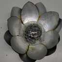 Huaxu Solar Light Outdoor Garden Decor Blue Metal Crackle Globe Glass Waterproof LED Lotus Flower Table Lamp Decorations for Patio Yard Porch Pathway Ground