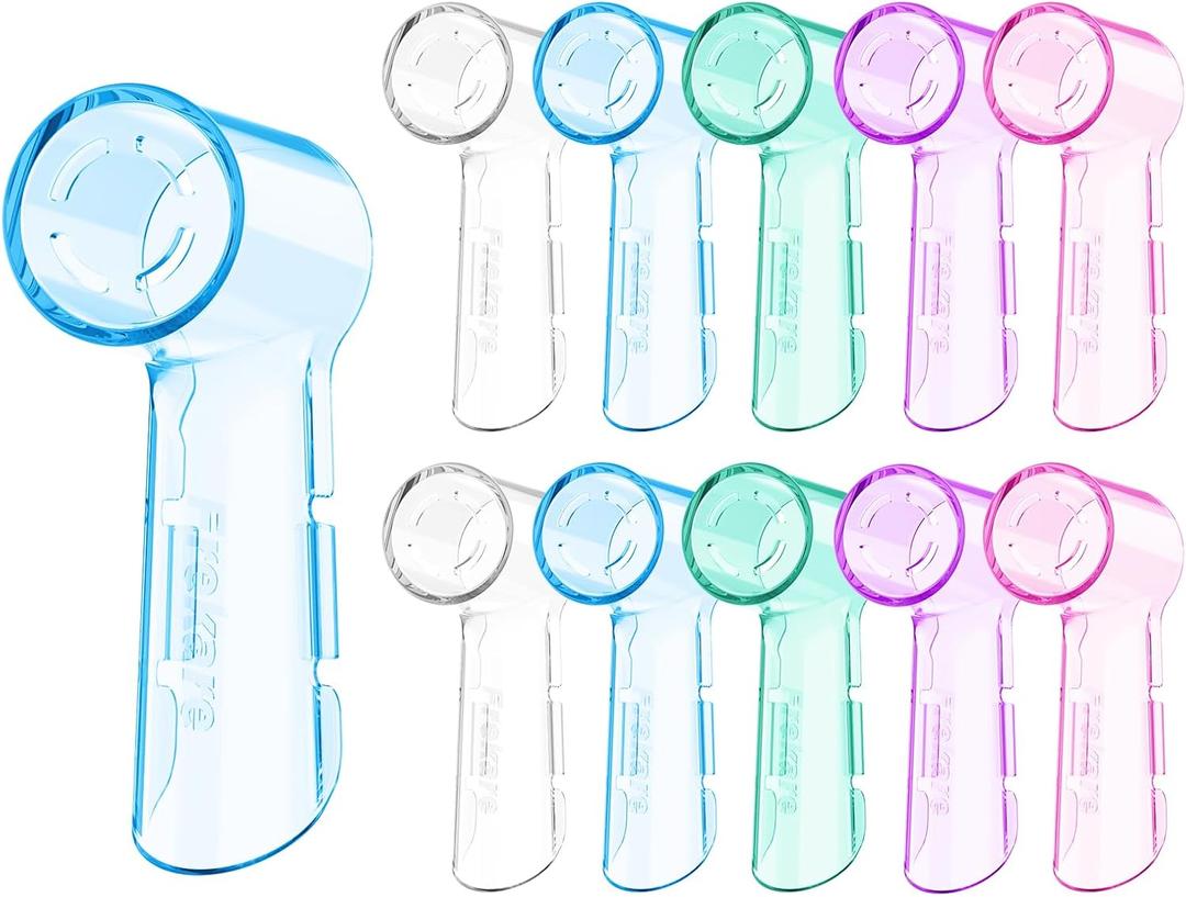 Toothbrush Covers Caps Compatible with Oral B, 10 Pack Toothbrush Head Travel Protector for Oral-B iO Series Electric Toothbrush (Blue, Clear, Pink, Puple, Green)