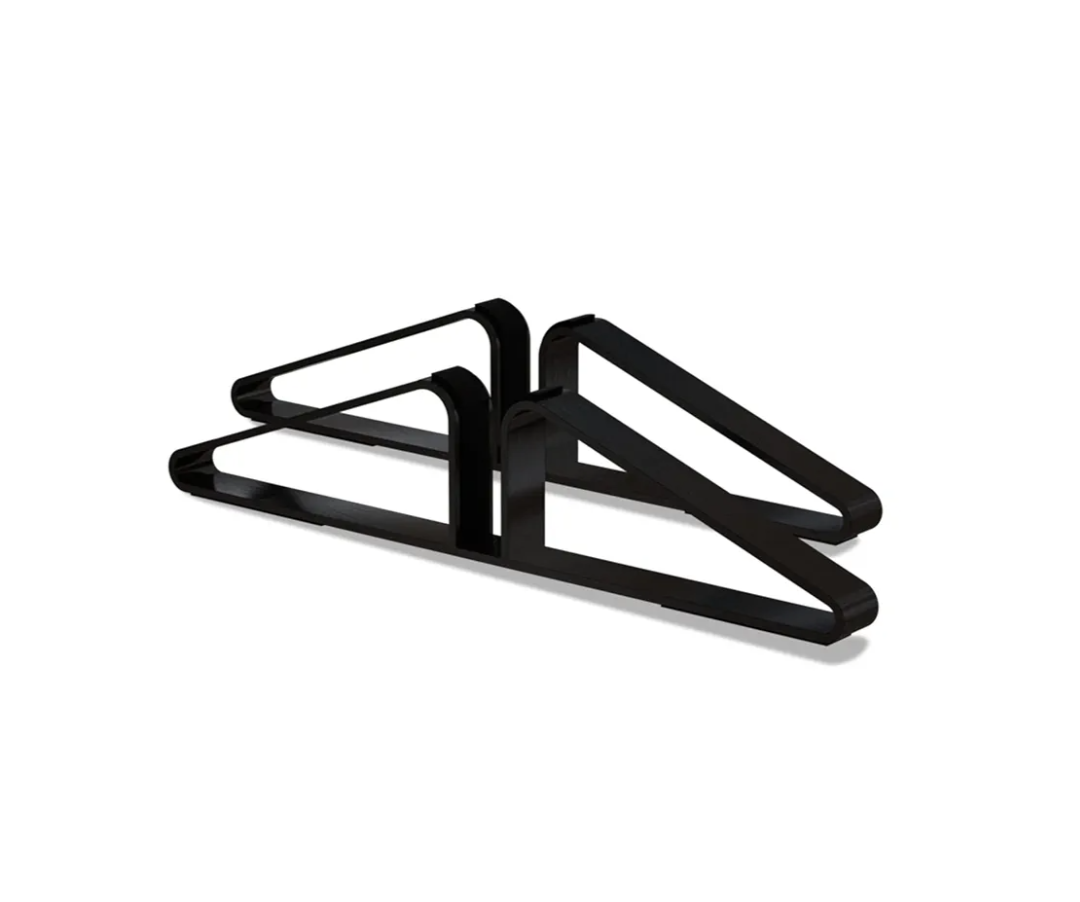 Freestanding Pet Gate Metal Support Feet, Triangle Support Feet Set of 2 for Extra Wide Foldable Pet Gate, Easy to Install, A Pair of Safety Fence Feet for Wooden Dog Gate, Black
