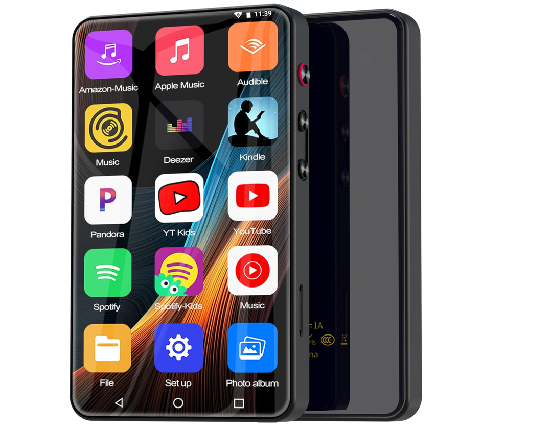 144GB MP3 Player with Bluetooth and WiFi, 4" Full Color Touch Screen MP4 Music Player with Spotify,Parental Control, YouTube,Pandora, Android Mainstrem Media MP4 Music Player for Kids up to 1TB,Black