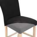 Internet's Best Dining Room Chair Cover - Set of 4 - Stretch Slipover Chair Protectors - Elastic Covers - Black