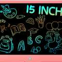 LCD Writing Tablet, 15 Inch Toddler Kids Toys Drawing Pad, Girls Toys Age 6-8, Coloring Books Travel Essentials, Birthday Gifts for 3-12 Year Old Girls Boys(Pink)