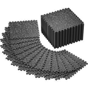 SUPERJARE 0.4'' Thick 24 Pcs 96 Sq Ft Rubber Top Exercise Equipment Mats