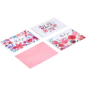Amazon Basics Thank You Cards and Envelopes, 48 Count, Floral