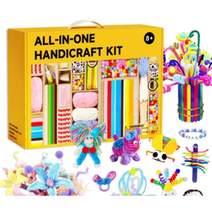 Fusihey Craft Supplies for Kids – Kids Craft Kit Box with 3000+ Pieces, Arts and Crafts Kit for Kids Ages 4‑8 & 8‑12, Storage Craft Box for Girls Boys, Bulk Art Materials Set Gift