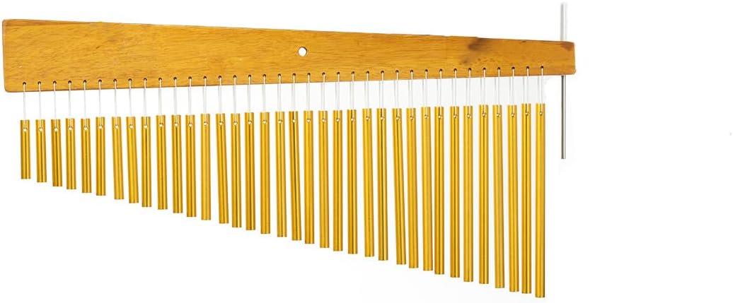 36-Bar Aluminum Chimes Percussion Instrument for Drum Set, Wooden Frame Wind Chime Bar for Stage, Studio & Classroom  Musical Percussion Chime for Drummers