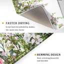 2 x Spring Summer Floral Dish Drying Mat With Absorbent Reversible Microfiber Green Leaf Plants Flowers Drying Mats 18 x 24 Inch Dish Drainer Mat Fast Dry For Kitchen Dining Room