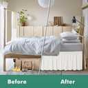 Biscaynebay Wrap Around Bed Skirts with Split Corners for King Beds 18" Drop, Ivory Adjustable Elastic Dust Ruffles Easy Fit Wrinkle Resistant Silky Luxurious Fabric Machine Washable