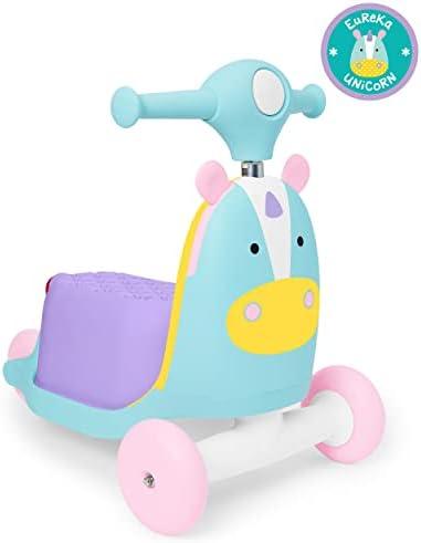 Skip Hop 3-in-1 Baby Activity Push Walker to Toddler Scooter, Zoo Unicorn