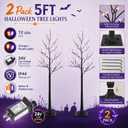 5FT LED Lighted Halloween Tree 2-Pack Orange and Purple Lights Décor
