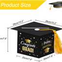 3 x 2026 Graduation Party Card Box, Black Gold Congrats Cap Card Holder Box with Tassel for 2026 Graduation Party Decoration