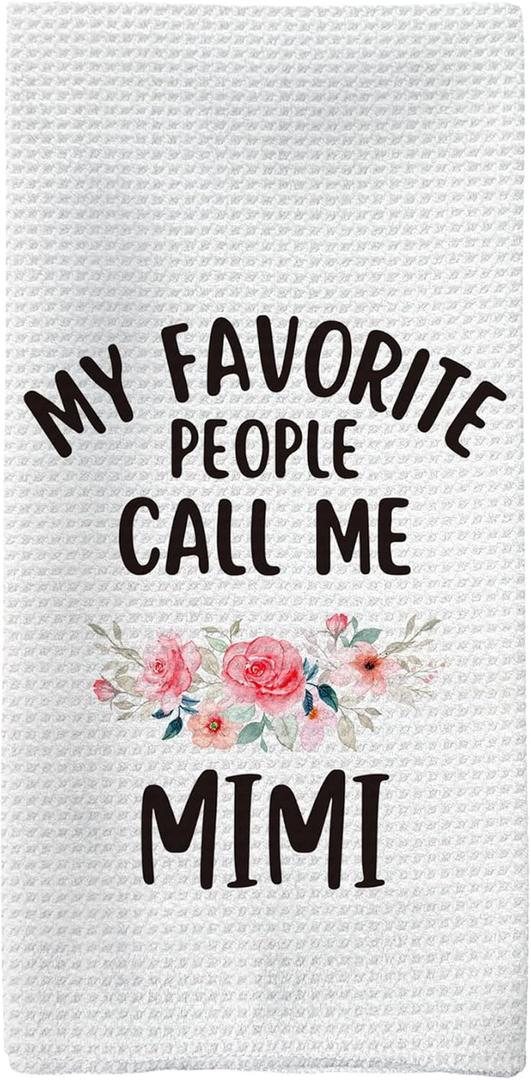 Mimi Gifts Kitchen Towels, MimiGifts for Grandma Hand Towels, MimiGrandma Christmas Mother's Day Gift Dish Towel Tea Towel for Kitchen, Gift for Mimi, Best MimiGift, 16x24inch