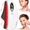 Gua Sha Facial Tool, Electric Black Obsidian Guasha Tool for Face, Chin, Neck, Body, Heated Vibrating Massage Gua Sha Stone for Face Sculpting (Bright White)