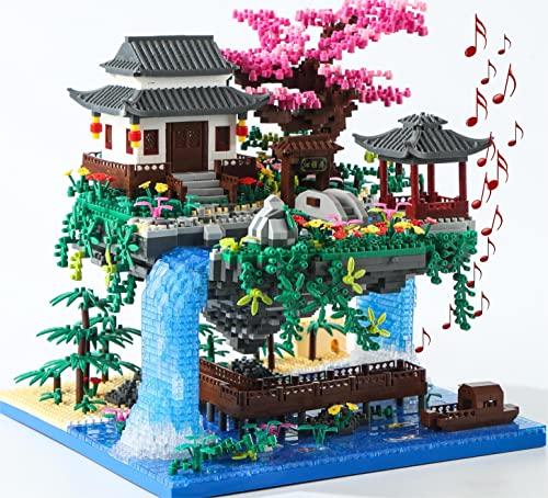 Yushinv Cherry Blossom Tree Building Set with Gift Box, Original Music Cherry Blossom Tree House(Type :Symphony), Japanese Sakura Tree House Lights Building Kit3320 Pcs, Cherry Bonsai Building Set