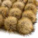 12 Pieces Faux Fur Pom Pom Balls Fur Fluffy with Elastic Loop for Hats Shoes Scarves Gloves Scarves Bag Key Chain Charms Accessories (Faux Mink Fur Color)