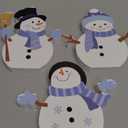 COCHIE Snowman Christmas Decorations Indoor, Cute Winter Tiered Tray Decor Set of 3, Wooden Snowman Blocks Xmas Table Decoration for Party Home Office Shelf Door (Let It Snow)