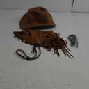 Suhine 9 Pack Western Outfits for Women Cowgirl Fringe Vest Boho Cowboy Hat Turquoise Jewelry Kit for Halloween Costume (XX-Large, Khaki)