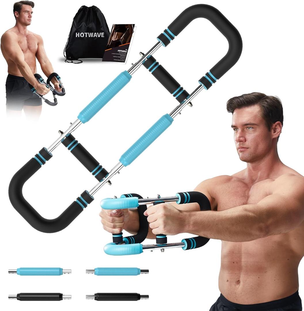 HOTWAVE Twister Arm Trainer, Adjustable Chest & Arm Exerciser for Men Women, Portable Home Fitness Equipment Kit for Upper Body Muscle Strength Training, Ideal for Self-Use or Gifting (Sky Blue Kit)