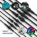 BTF-LIGHTING 2 Pin Electrical Connector 22AWG IP65 Male Female Connector 7.87in/20cm Extension Cable for Car,Truck,Boat,Indoor/Outdoor LED Strip Lights/String 15mm Nut Small Size 5 Pairs