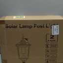Greluna Solar Lamp Post Light Outdoor, Cool White, IP45 Waterproof Solar Post Lights Outdoor, Pole Lights Decorative Lamp for Yard Garden Patio Lawn Pathway Driveway Front/Back Door 2 Pack