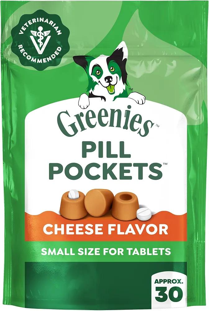 Greenies Pill Pockets Small Dog Treats, Cheese Flavor, 3.2 oz, 6-Pack EXP: 09/2026