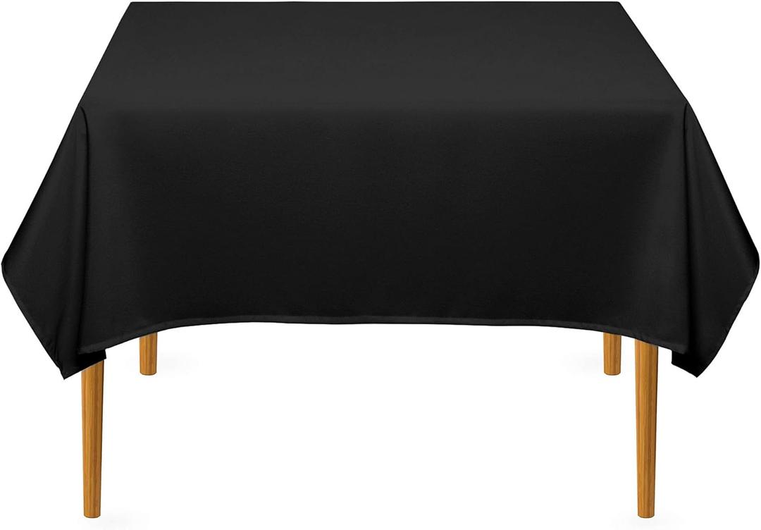 Lann's Linens - 54" Square Premium Tablecloth for Wedding/Banquet/Restaurant - Polyester Fabric Table Cloth - Black